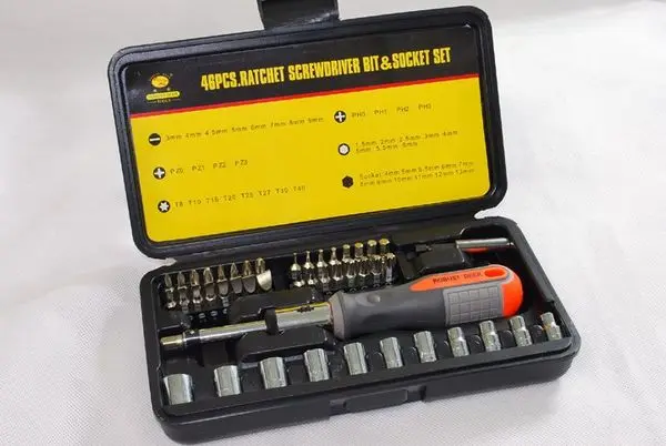 R'DEER high quality torx bits 46pcs Cr-V screwdriver set repair tool  NO.RT-1646 freeshipping