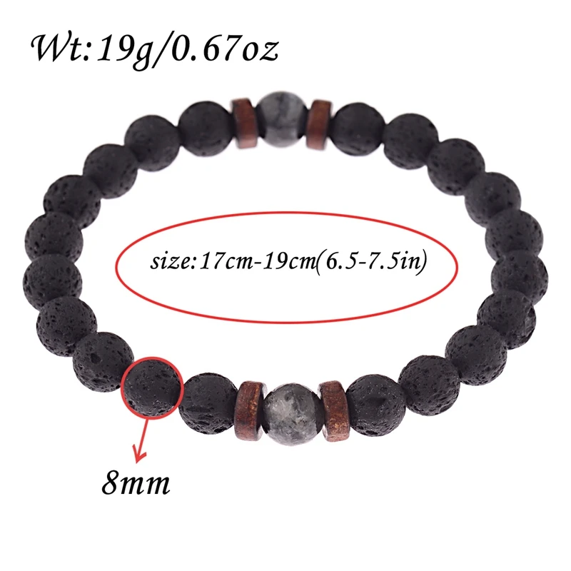 Amader Vintage Black Lava Stone Bracelets Men Meditation Natural Wood Beads Bracelet Women Prayer Jewelry Yoga Dropshipping