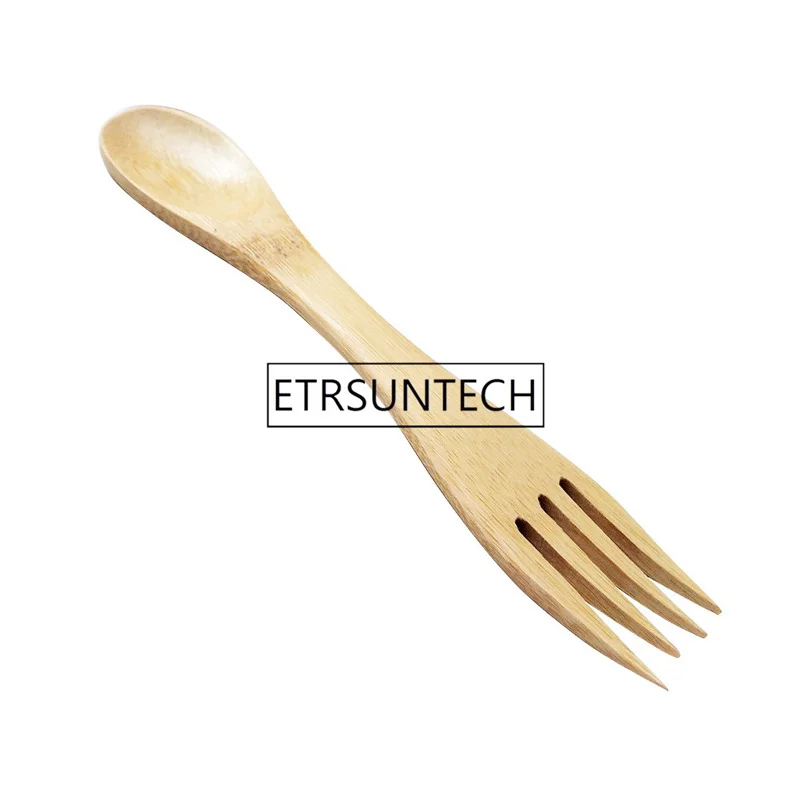 100Pcs/Lot Bamboo Spoon Forks Set Natural Bamboo Cutlery Coffee Tea Spoons Salad Fruit Fork