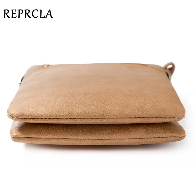 REPRCLA Large Double-layer Women Bag Vintage PU Leather Crossbody Shoulder Bags Handbag Rivet Female Messenger Bags Bolsa