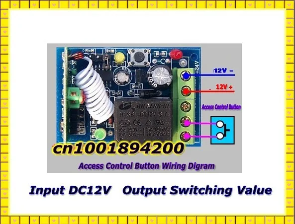 12V DC Remote Switch 10A Relay Receiver Learning Code 315/433.92 mhz RF RC Wireless Light Switch for Phone remote control ASK