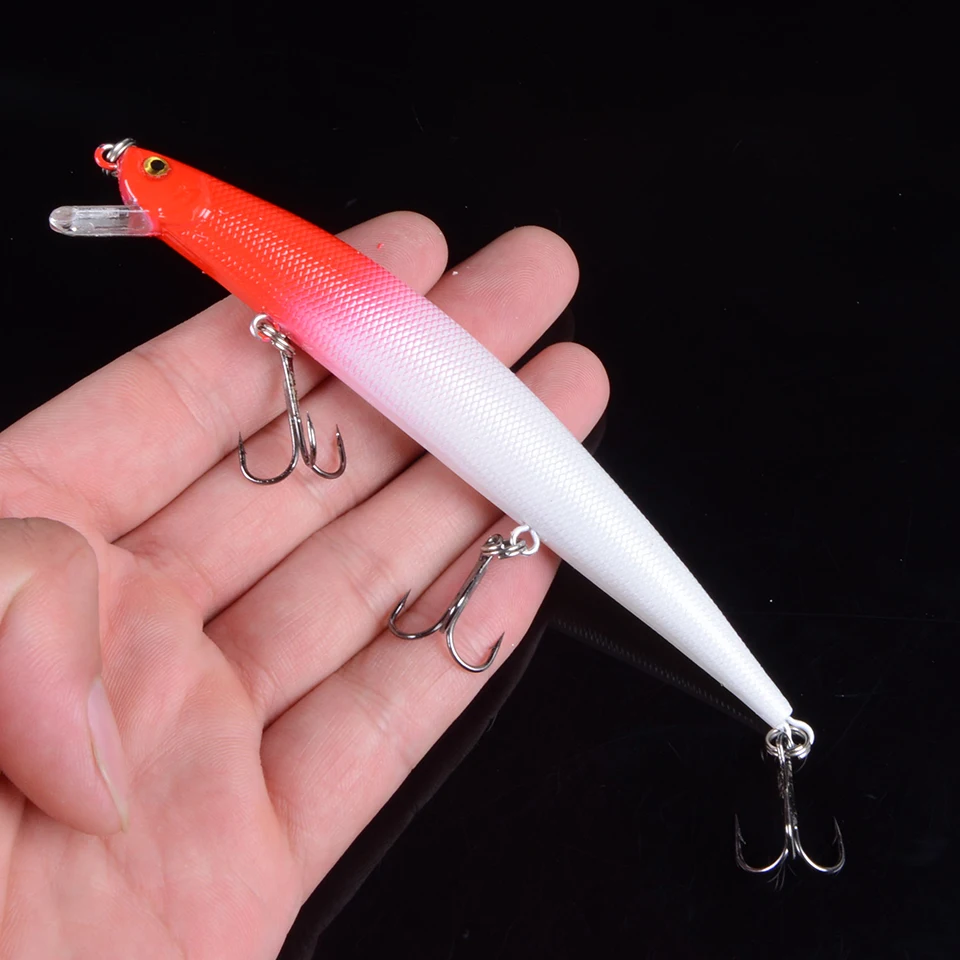 1pcs 12.5cm 12.5g Minnow Fishing Lure Wobbler with 6# Three Hooks Floating Hard Bait Fishing Tackle Pesca Carp Crankbait 3D Eye
