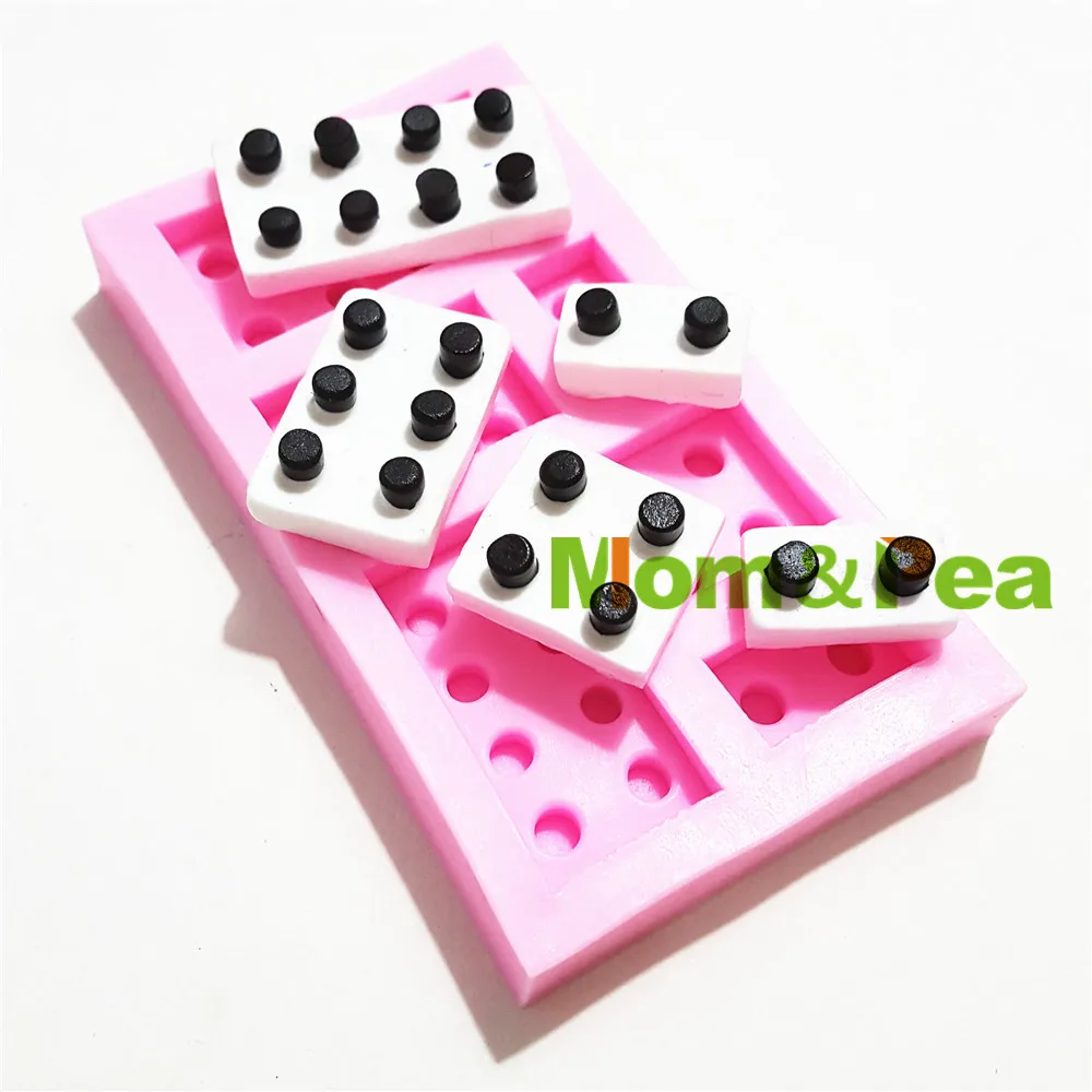 Mom&Pea 1071 Free Shipping Splicing Toy Silicone Mold Cake Decoration Fondant Cake 3D Mold Food Grade