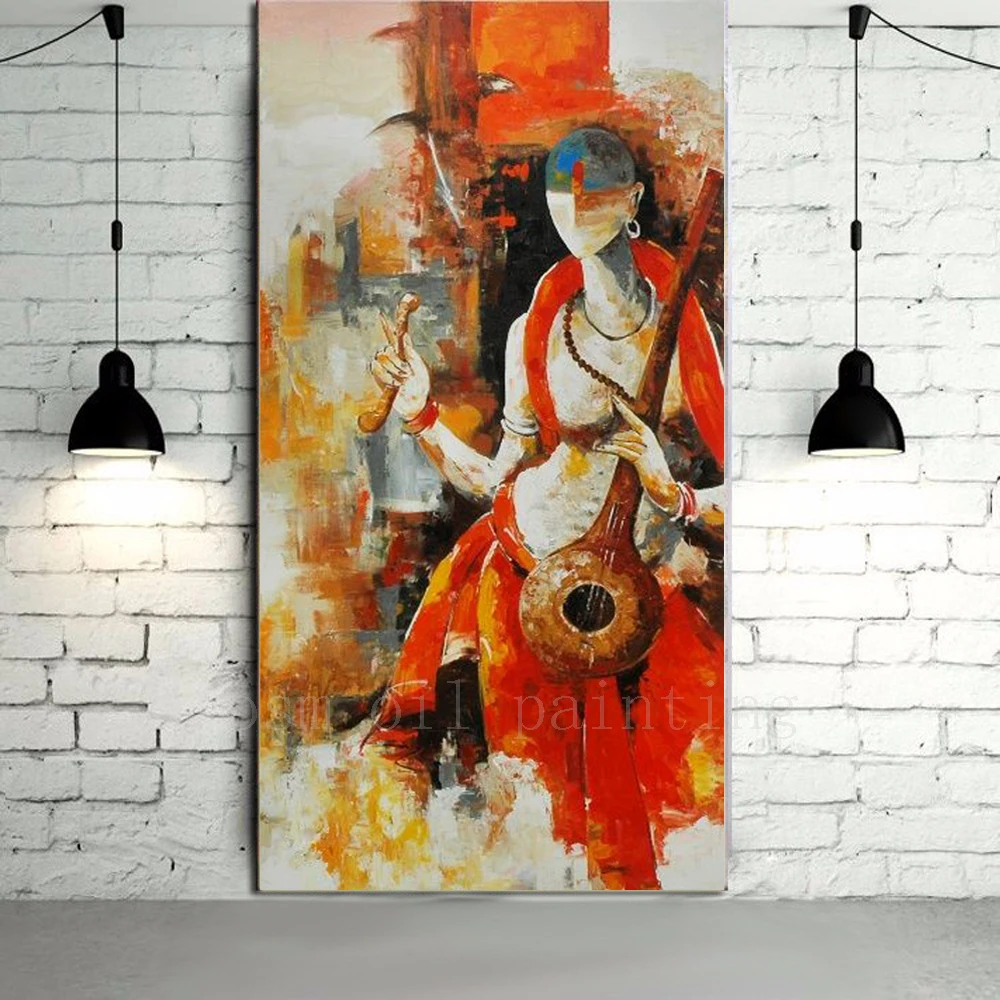 

High Quality Modern Abstract Hindu Deity Portrait Oil Painting on Canvas Hand Painted Wall Art Nude Painting for Home Decor