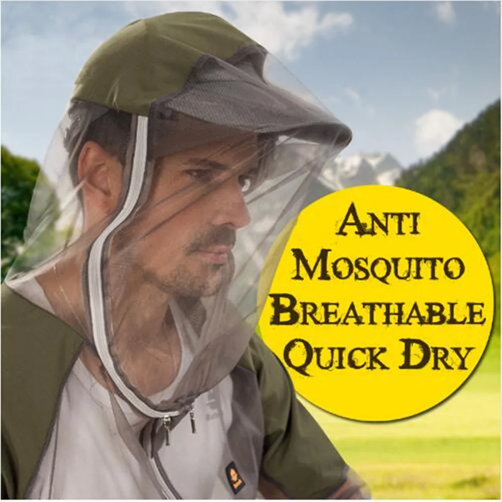 Summer Anti-Mosquito Breathable Mesh Fishing Suit  Lightweight Quick-Drying Mosquito-Prevent Jungle Hooded Jacket Pants