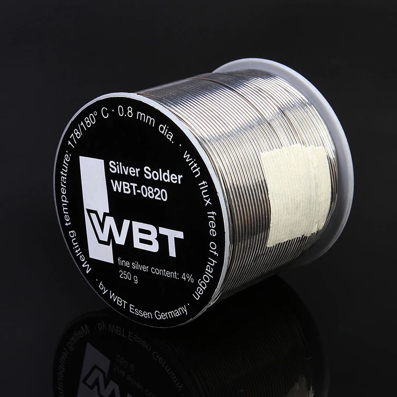 HIFI Audio Electronic Accessories DIY Welding line 100% Original WBT-0820 0.8mm 4% Ag silver solder tin wire Germany WBT 0820