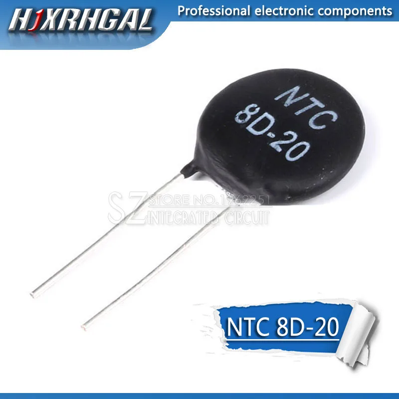 5pcs Thermistor Resistor NTC 8D-20 Thermal Resistor hjxrhgal