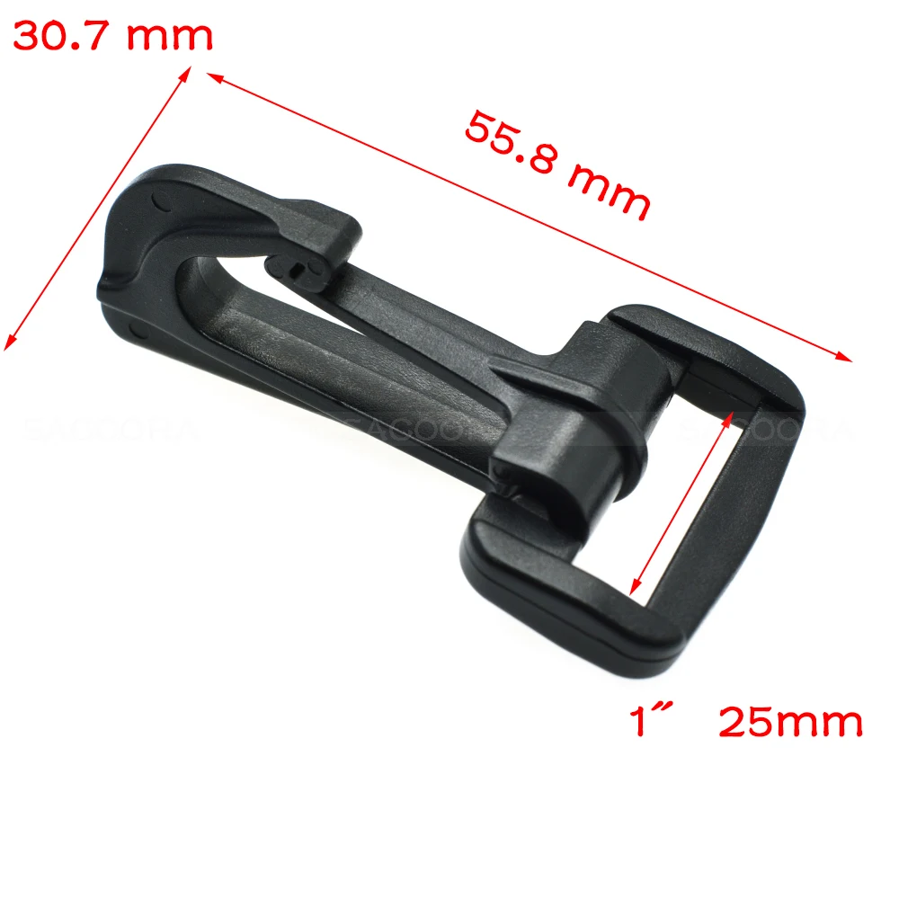 1pcs Olecranon hook Plastic Snap Hooks Rocker Style For Backpack Strap Paracord Lanyard Buckles Webbing 20mm 25mm 30mm 38mm 50mm