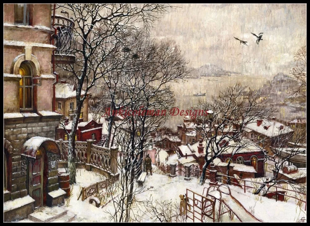 

Needlework for embroidery DIY French DMC High Quality - Counted Cross Stitch Kits 14 ct Oil painting - Snowy Morning II