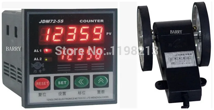 Wire Length Counter 5-digital Length Measurer Wheel Meter JDM72-5S + LK-90-1 Digital Couters