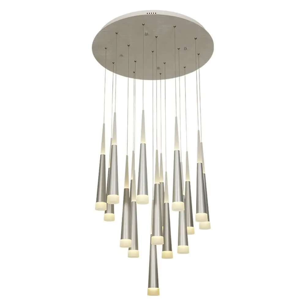 

Creative LED Taper Pipe Dining Room Pendant Lights Bar Counter spiral Stair Aluminum Acrylic Tube Pendant Lamp