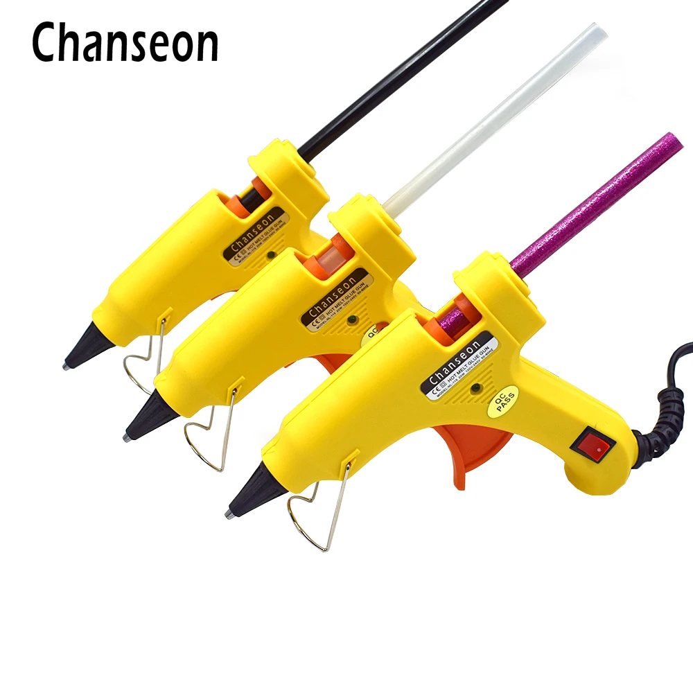 Chanseon 20W EU/US Hot Melt Glue Gun with 7mm Glue Stick Industrial Mini Guns Thermo Electric Heat Temperature DIY Tool