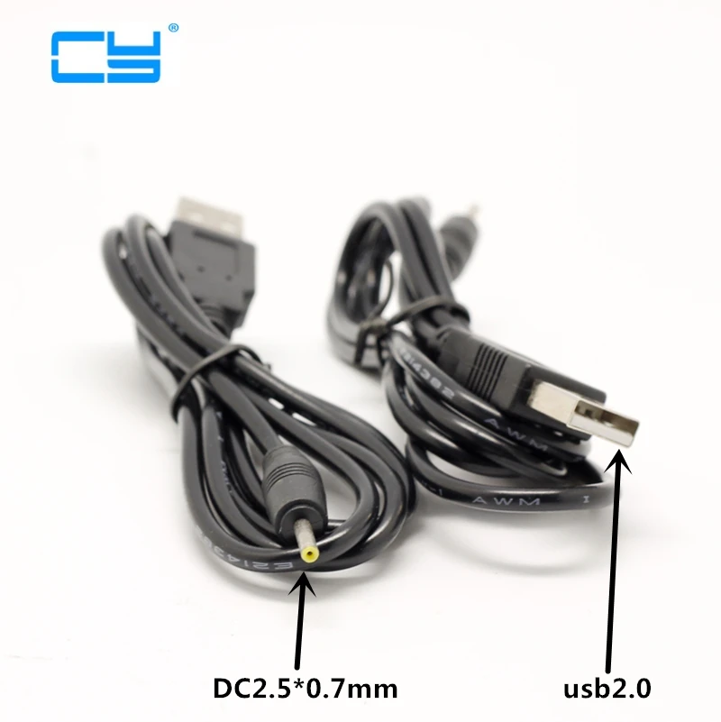 5pcs computador tablet usb cabo de carregamento dc 2.5*0.7 para aino/newman/cubo/janela/teclast/...