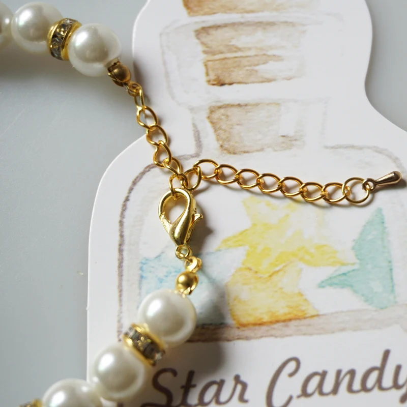 Imitation Pearl Cute Dog Necklace Pet Collar Accessories Jewelry Neck Chain For Small Dogs Large Dog Cats 6 Types
