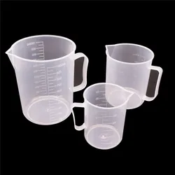 Vaso medidor de plástico para laboratorio, cilindro de laboratorio de 1000ml/500ml/250ml, papelería para estudiantes, escuela y laboratorio, 1 Uds.