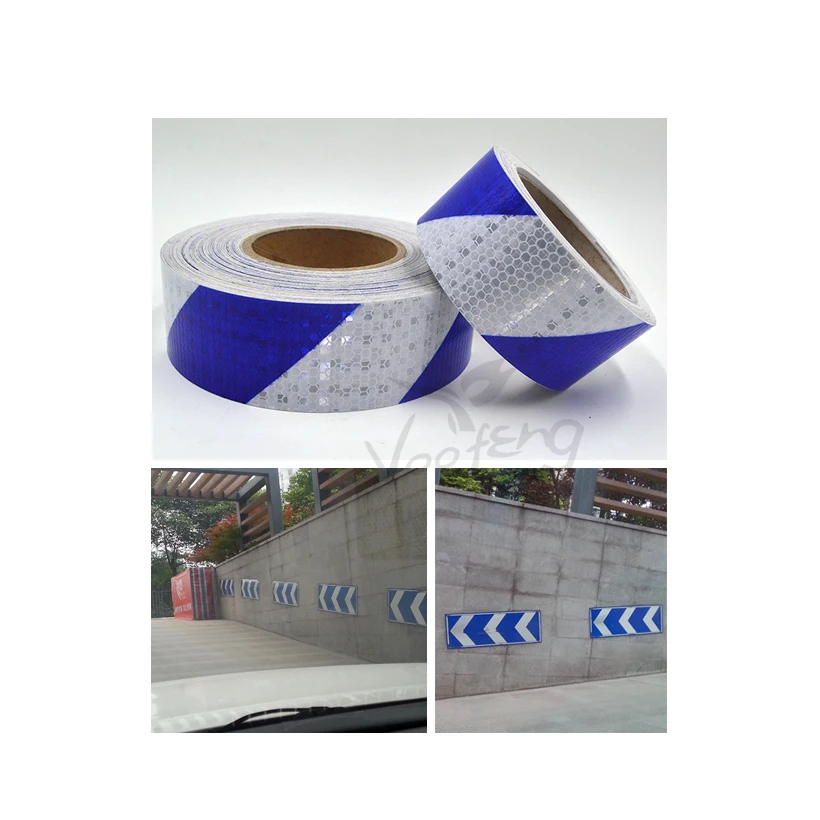 Roadstar 5cmx3m Small Shining  Self-Adhesive Reflective Warning Tape with Blue White Color for Car AND Motorcycle