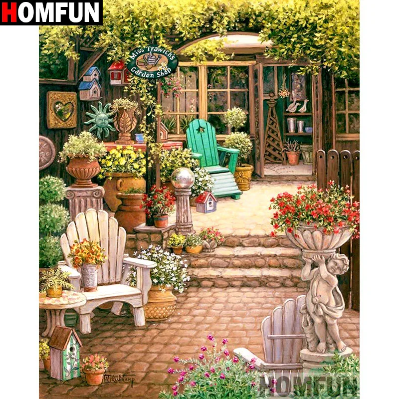 HOMFUN Full Square/Round Drill 5D DIY Diamond Painting 