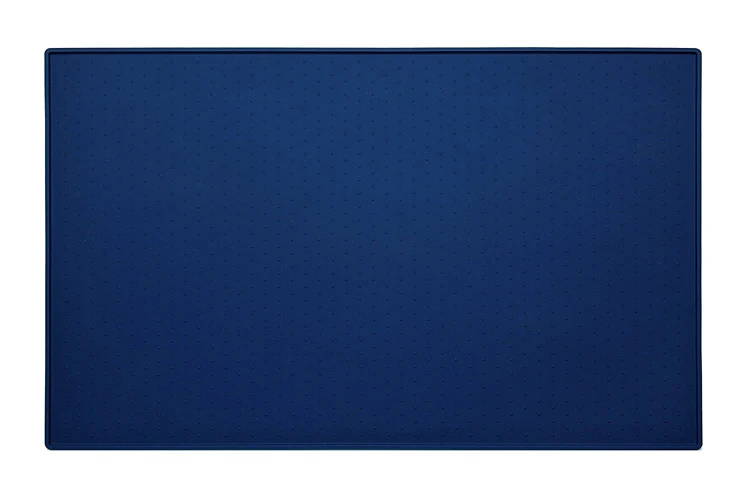 [Dark Blue] Pet Silicone Mat Waterproof Anti-Slip Dog Cat Food Feeding Mat. Bowl Place Mat. Easy to Clean.
