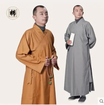 

Men Buddhist Chinese Monk Robes Shaolin Long Gown Autumn Meditation Zen Vintage