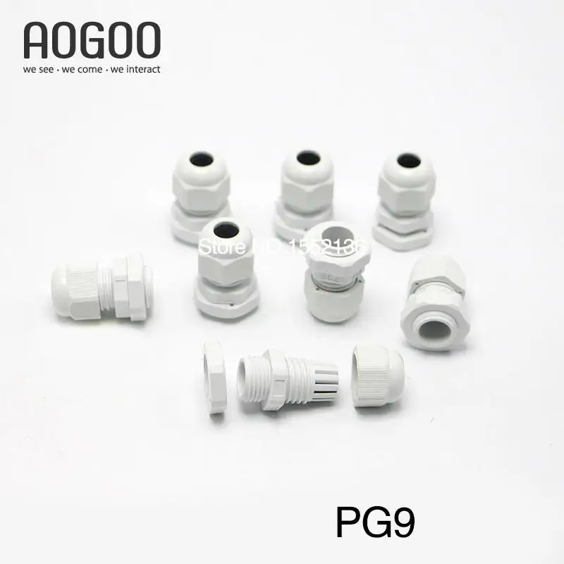 10PCS PG9 4-8mm Cable IP68 Waterproof Nylon Plastic Cable Gland Connector