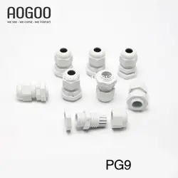 10PCS PG9 4-8mm Cable  IP68 Waterproof Nylon Plastic Cable Gland Connector