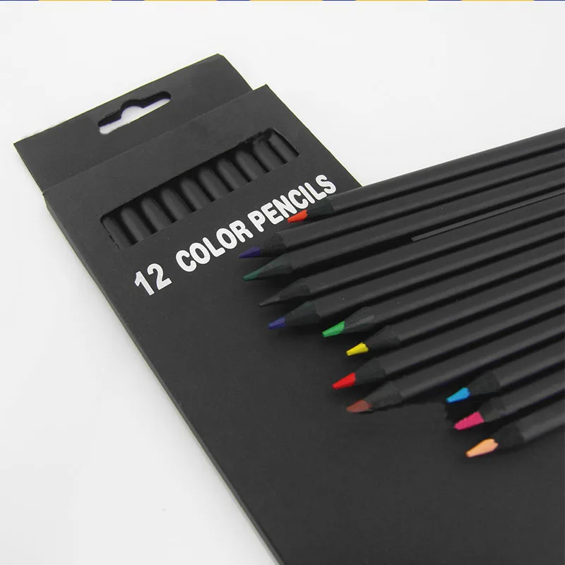 Kayu 12 Pensil Warna Set untuk Siswa Sekolah Artis Kasus Gambar Bahan Pensil Warna Prismaakolor Tangan Cat Pena Set