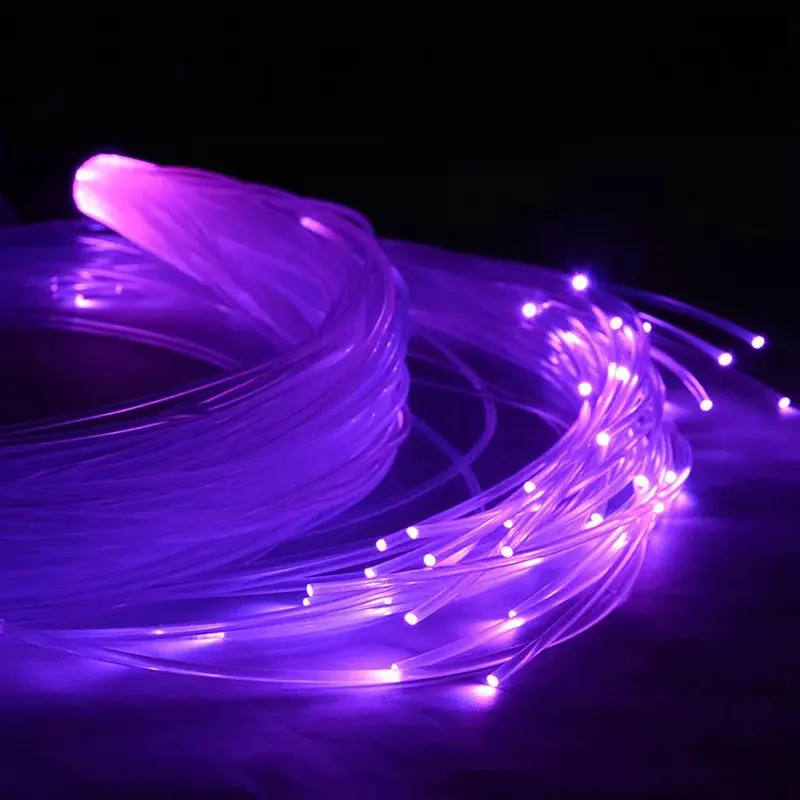 

1.5mm(D) PMMA plastic fiber optic cable 100M/rolll LED light engine driver star ceiling hanging lamp Bar DIY Sky decor-End glow