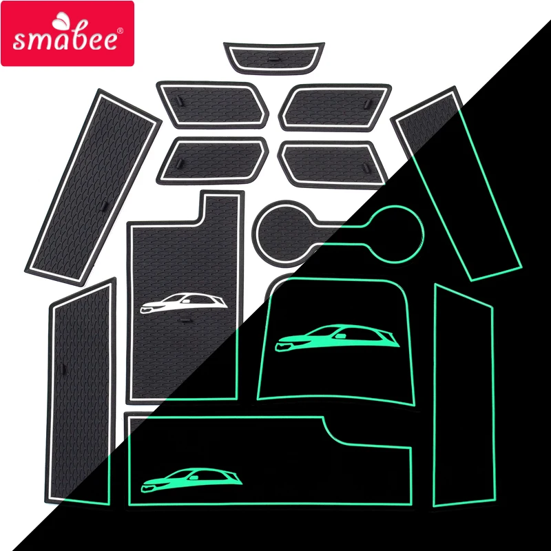 Smabee Anti-Slip Rubber Gate Slot Mat for Chevrolet Equinox 3 2017 - 2022 MK3 Accessories Cup Holders Non-slip mats 13PCS