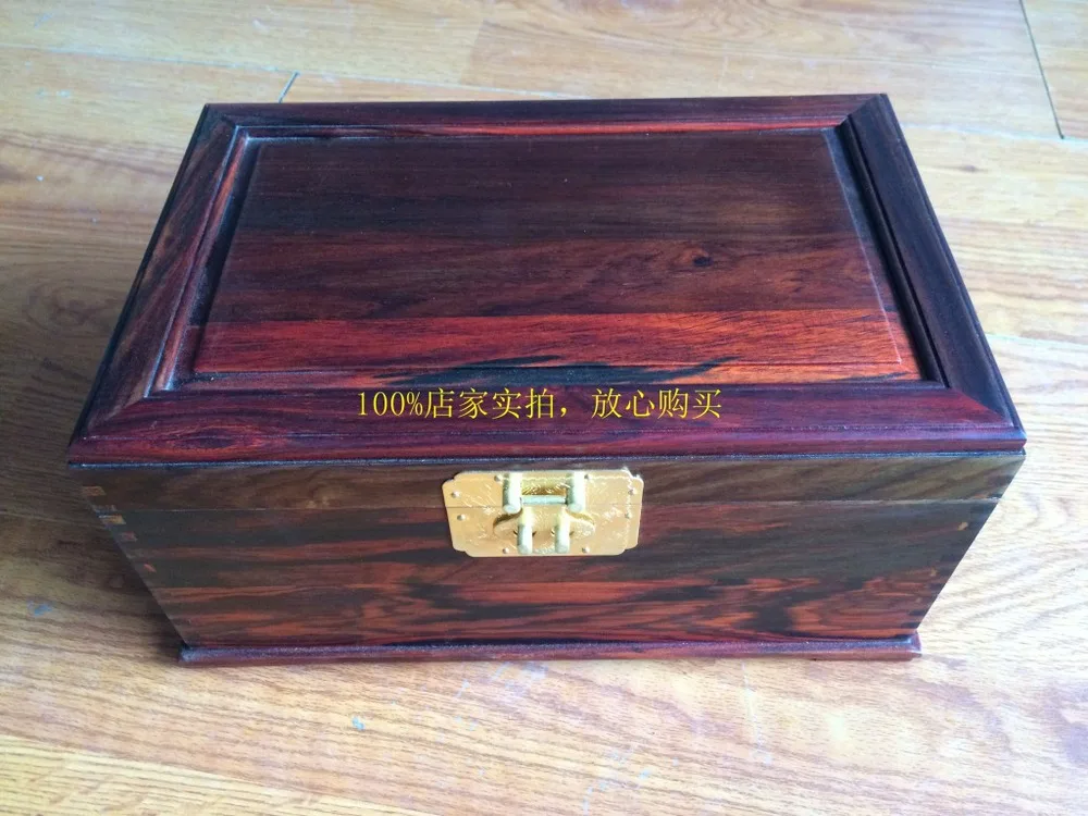 Red wood jewelry box tenon joint structure / mahogany jewelry collection box plain mirror box Double King