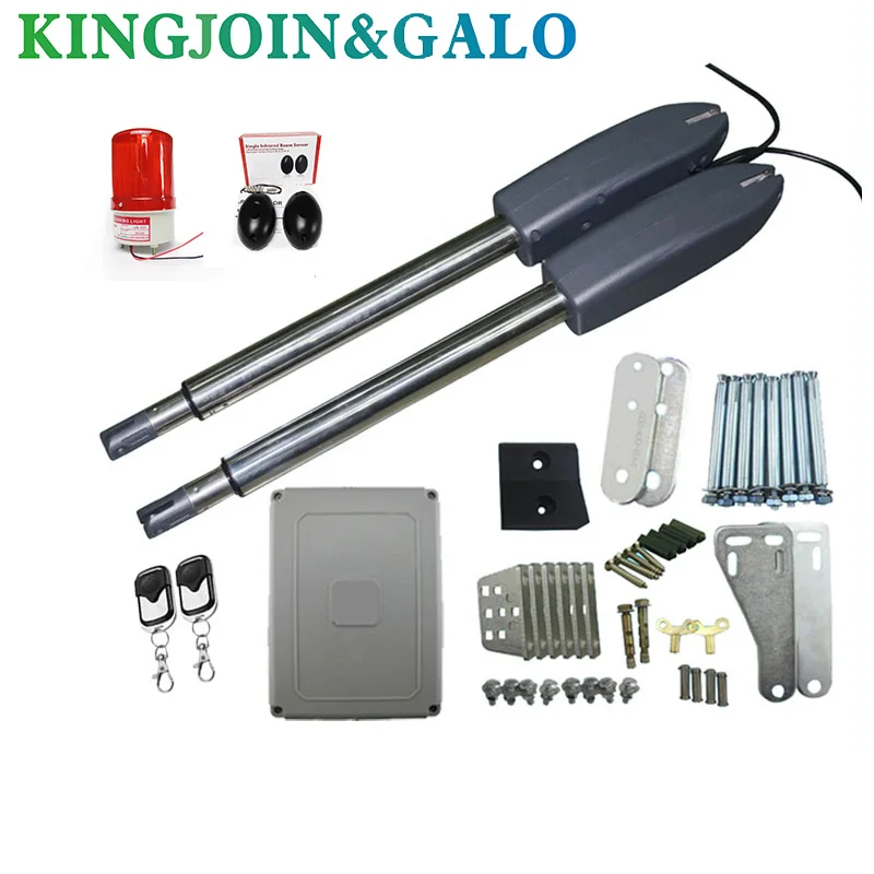 

400kg swing door gate linear actuator motors Kit 10 Remote control with photocell alarm lamp