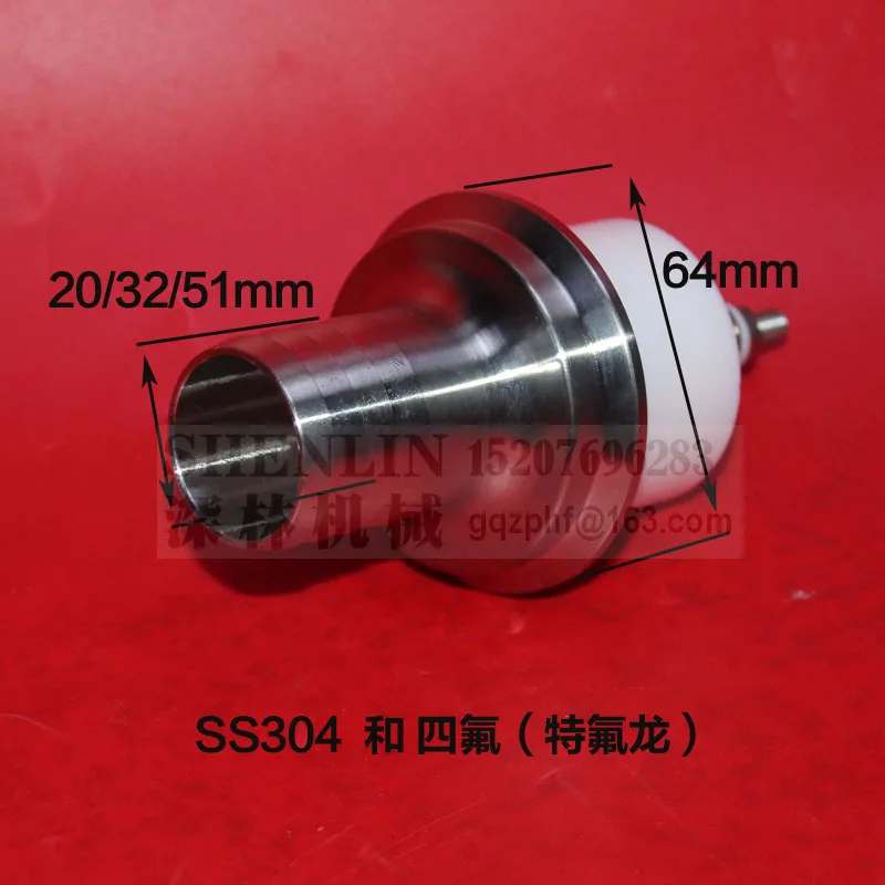 Électrovanne Check valve and pipe connector to 20/32/51mm pipe filling machine spare part, 64mm flange SS304 and TEFE food safe purpose Eau et vapeur — détail 1