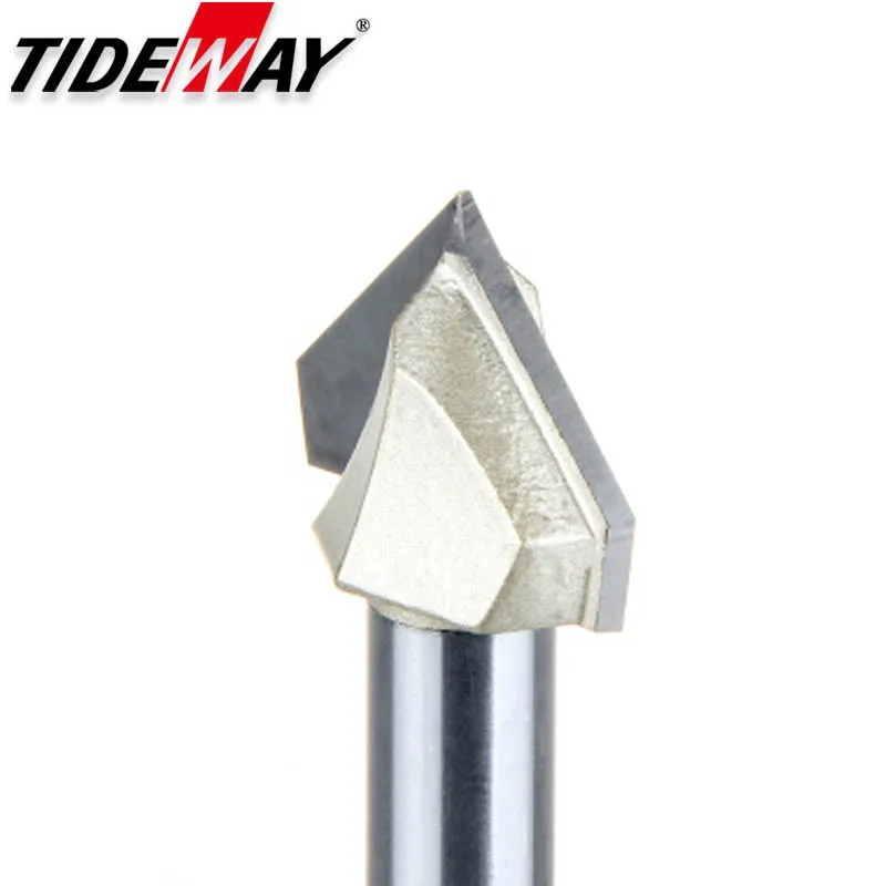 TideWay V tipo 3D fresa per legno fresa in PVC bordo acrilico smussatura strumento per incisione strumento di taglio coltello tipo V 1/4*1/4