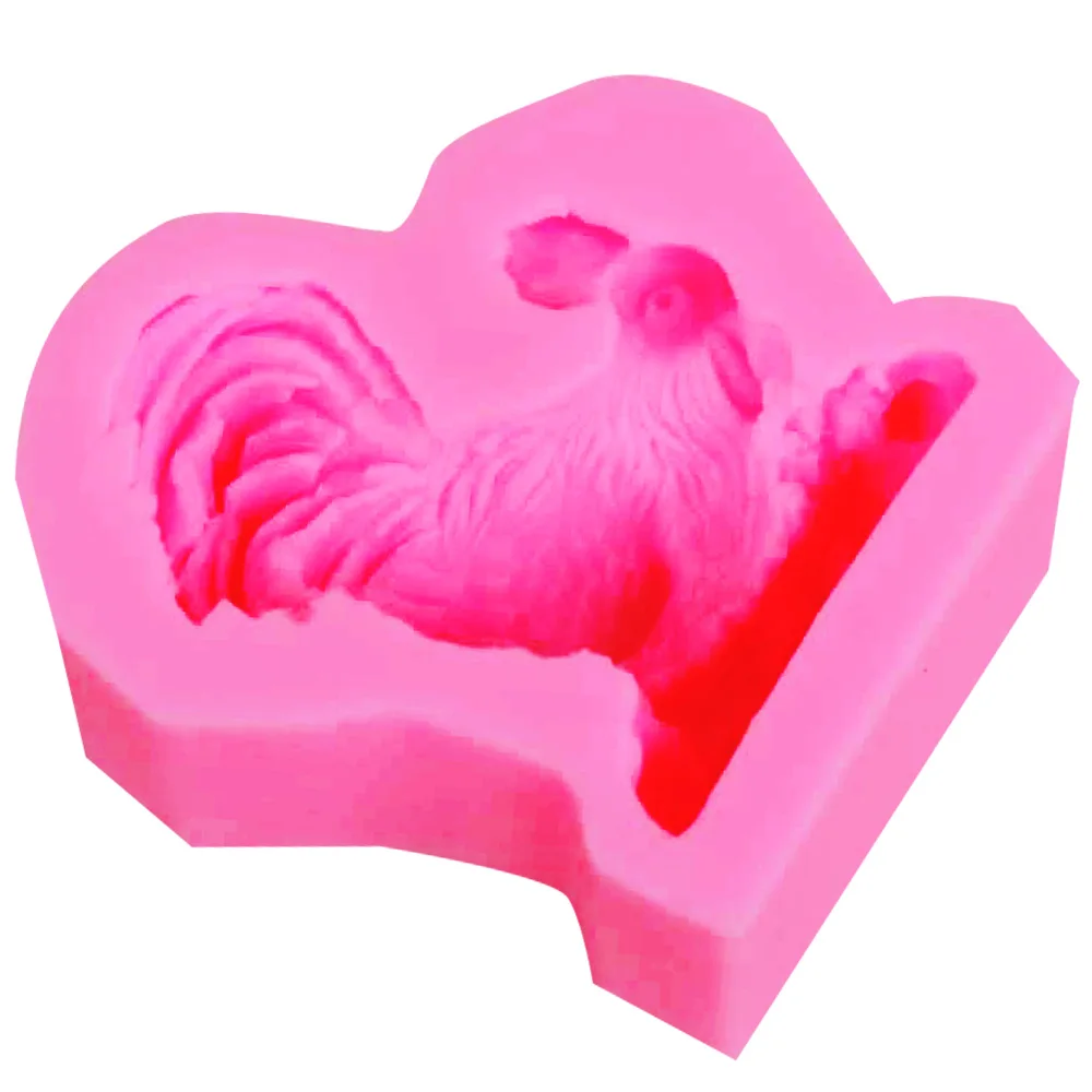 M495  DIY Cock Chicken 3D Candle Soy Wax Mould Scented Soap Handmade Silicone Mold Plaster Resin Clay Diy Craft Home Decoration