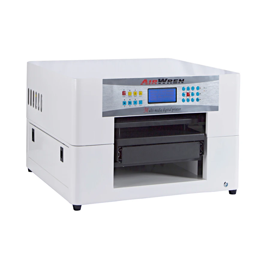 

2021 Airwren A3 Size 6 Color High Resolution Digital Inkjet T-shirt Flatbed Printer for Dark and Light Color Clothes