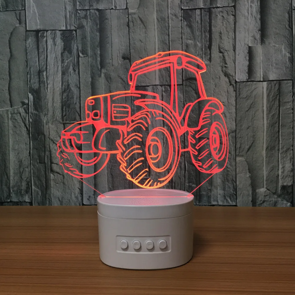 Off-road vehicle action figure night light LED 5 color adjustable White Wireless speaker Room ornament Gifts Z90