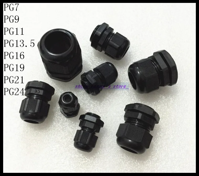 15pcs/Lot  PG24  Black Waterproof Connector Gland Dia. 15-22mm Cable Brand New