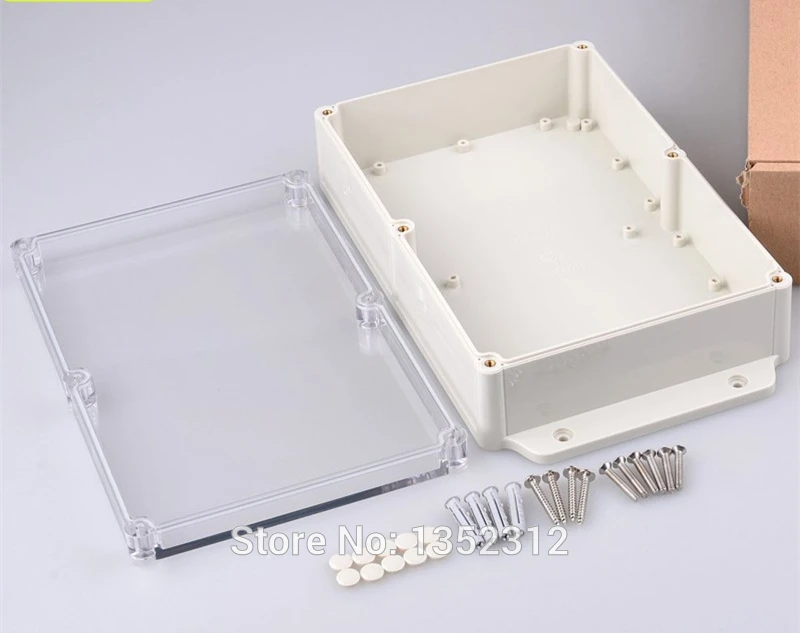 

2 pcs/lot 283*165*66mm plastic amplifier enclosure IP68 waterproof plastic box for electronic wall mount abs PLC instrument box