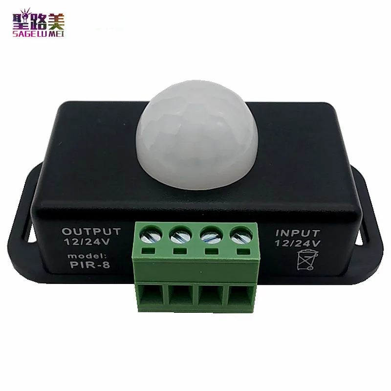 Cikonielf Interrupteur Pour Bande LED 2A DC 5‑24V PIR Détecteur De Mouvement Infrarouge