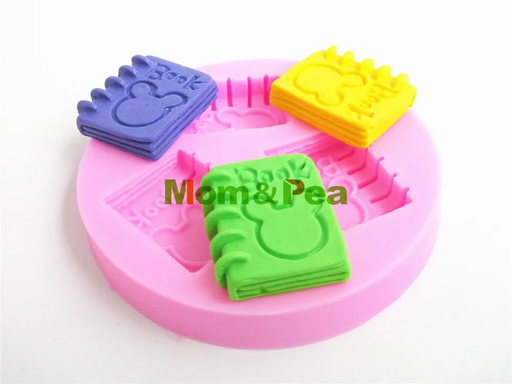 Mom&Pea 0421 Free Shipping Little Notebooks Silicone Mold Cake Decoration Fondant Cake 3D Mold Food Grade Silicone Mould