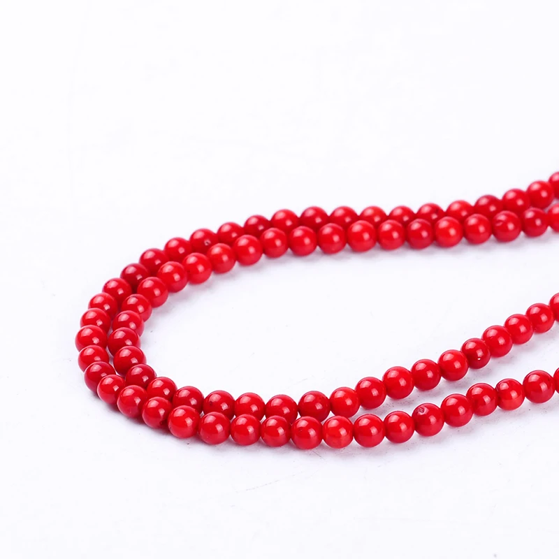 1pack/Lot 3-3.5mm High Quality Round Natural Red Pink Coral Beads Loose Spacer Beads Diy For Bracelet Necklace Jewelry Making