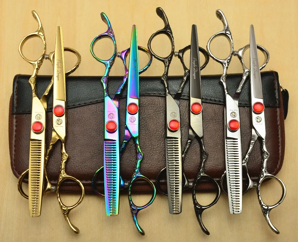 

2Pcs 9002# 6.0 Inch Personalized Hairdressing Scissors JP440C 62HRC Cutting/ Thinning Scissors Professional Human Hair Scissors