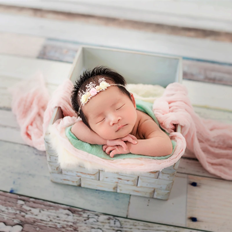 

Vintage style photo prop old box basket Wood case Newborn photography props Wooden box