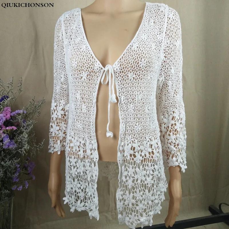 Japanese style mori girl lace cardigan women 2020 fashion floral hollow-out crochet lace tops women summer cardigan renda