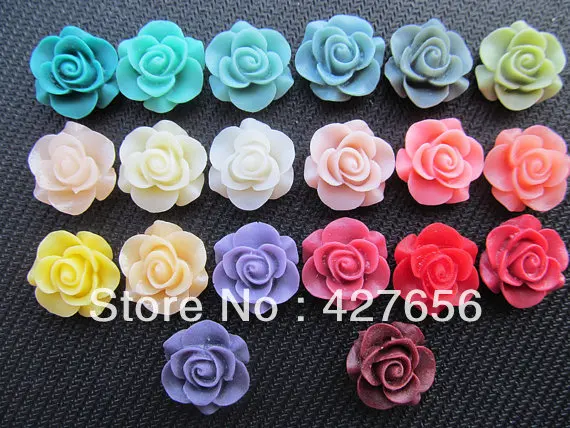 20pcs Multiclor Colors Flatback 19mm Resin Rose Cabochon/Cameo Charm/Finding,fit Base Setting Tray ,DIY Jewellerry Accessory