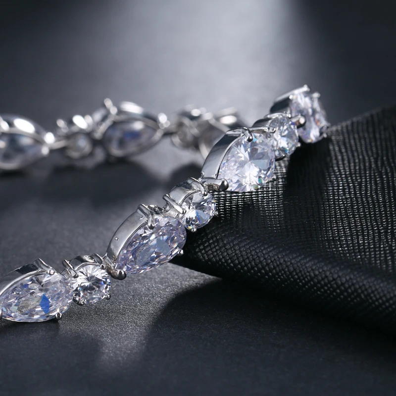 EMMAYA New Woman 2017 Cubic Zirconia Jewelry Stunning Water Drop CZ Stone Bracelet Bridal Wedding Jewelry Gift