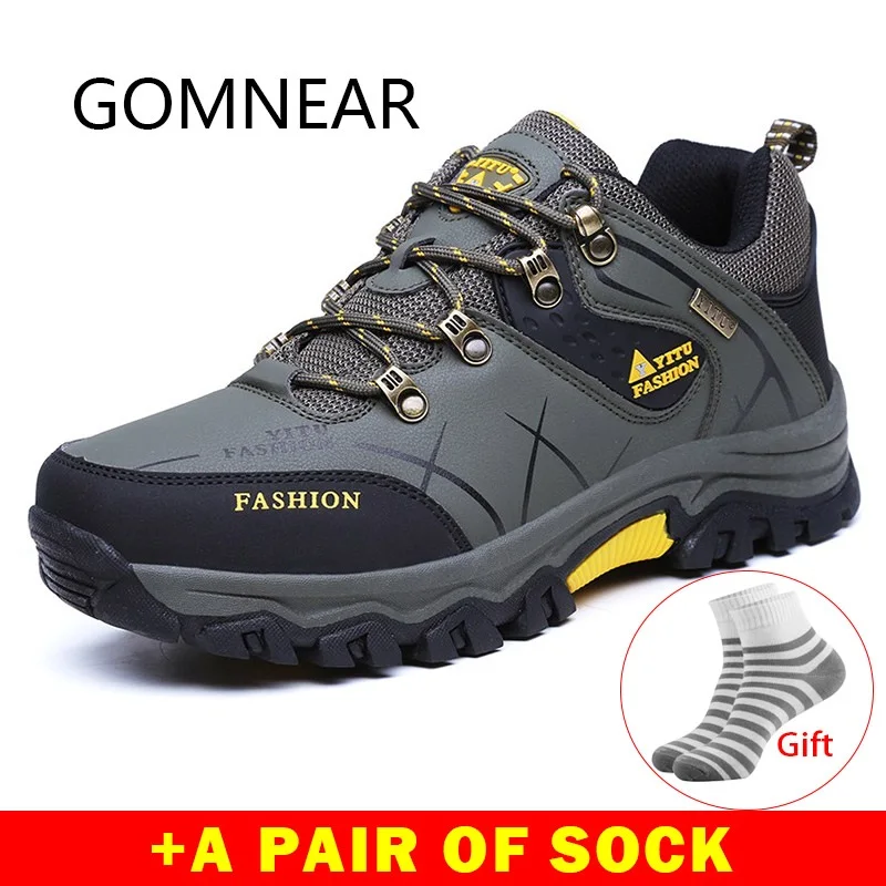 GOMNEAR Genuine camel Hiking Shoes Men's Outdoor Tennis Hunting Athletics Shoes Breathable Antiskid Trekking Jogging Sport Shoes