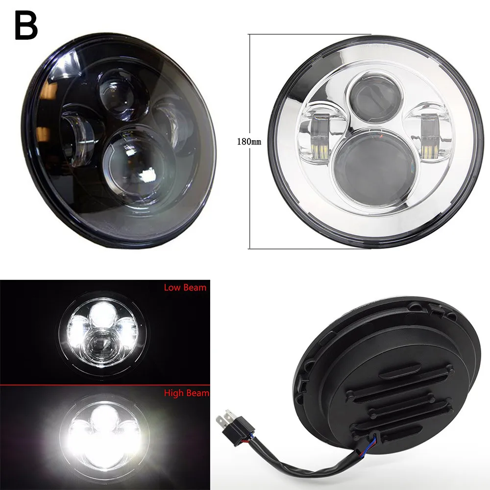 7Inch Round Led Motorcycle Headlight DOT SAE E9 60W Moto Halo HeadlampHeadlamp with 7\