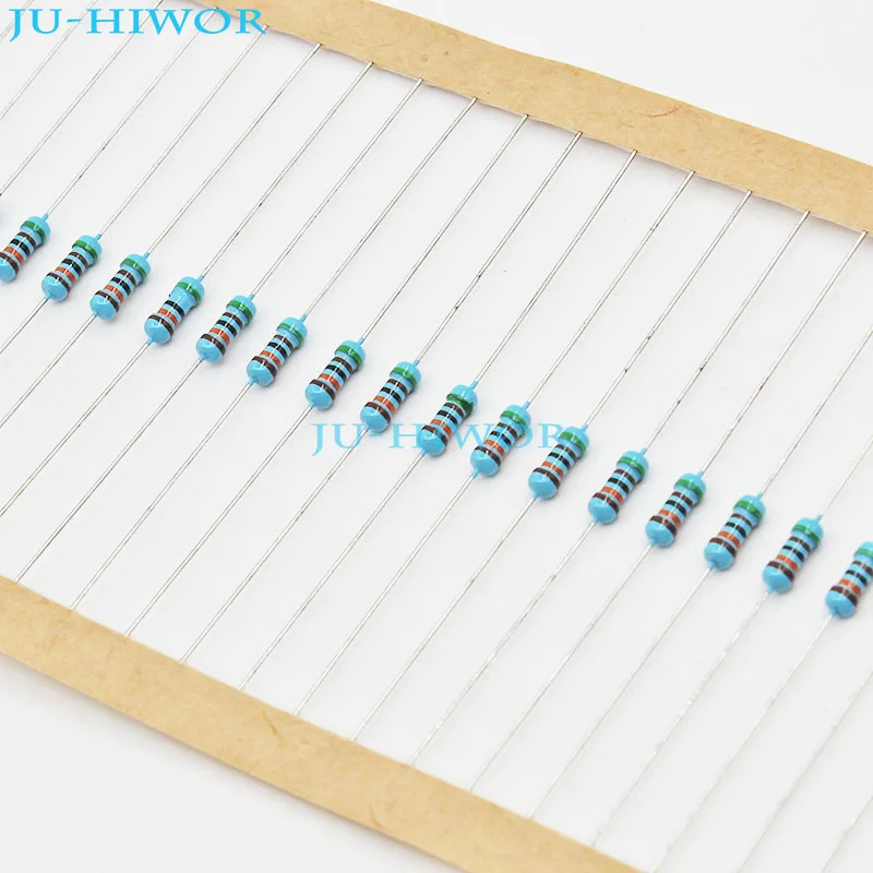 

(1000pcs/lot) 510K 560K 620K 680K 750K Ohm Ohms 1/4W Watt 0.25W 1% Metal Film DIP Resistor Resistors