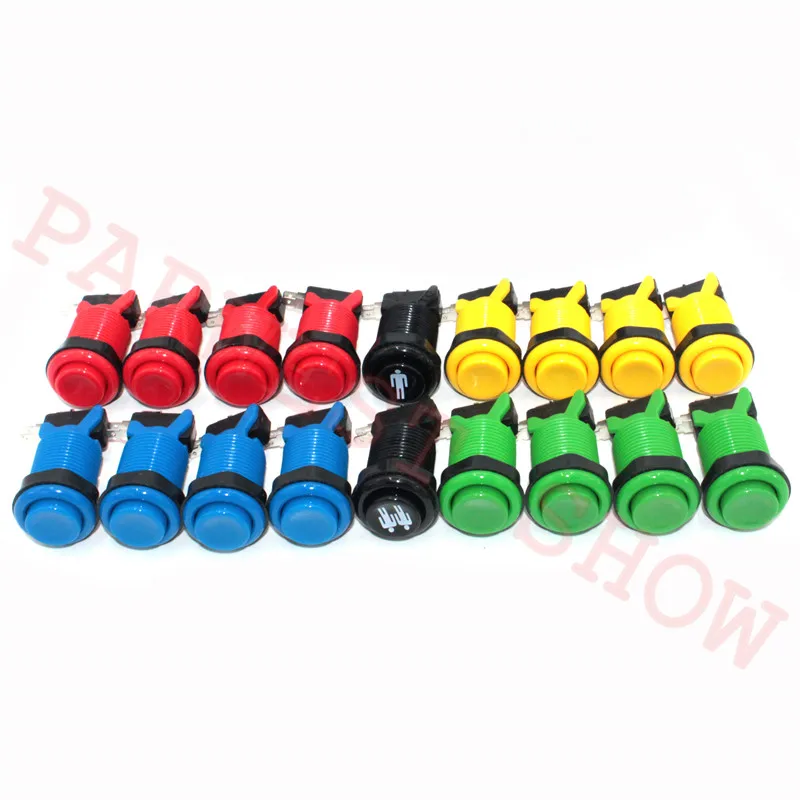 18PCS/LOT HAPP TYPE ULTIMATE ARCADE AMERICAN PUSH BUTTON WITH MIRCO-SWITCH FOR ARCADE DIY KIT PARTS