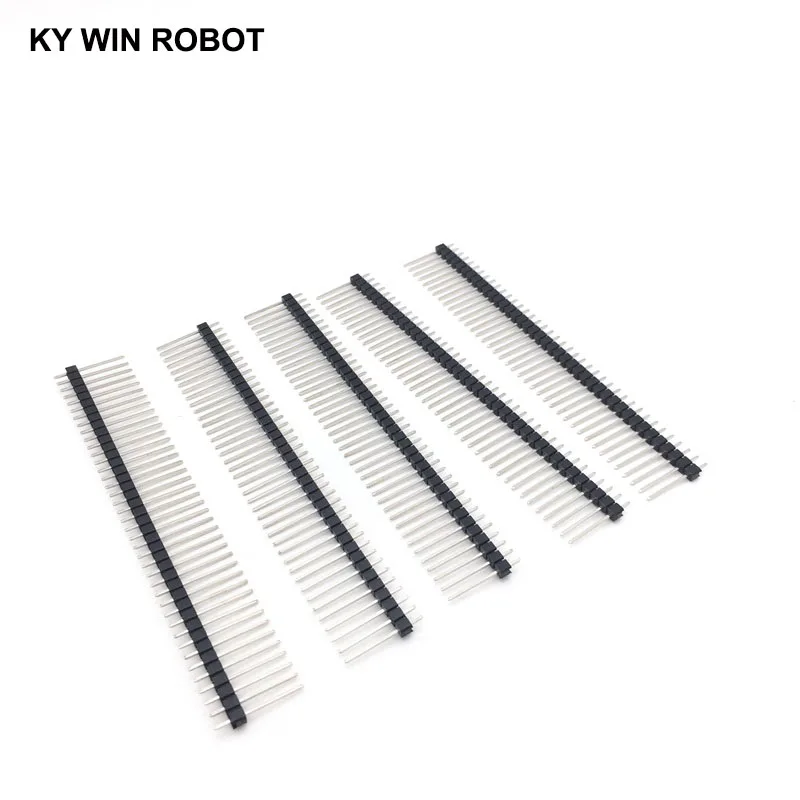 Cabeçalho masculino do Pin da única fileira quebrável longa, 1x40Pin, 2.54mm, altura 1x40, 17mm, 10Pcs